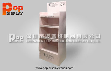 Pink Cosmetic Cardboard Display Stands ,  Floor Display Stands In Supermarket