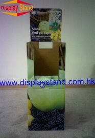 Dumpbin Exhibition Cardboard Floor Display Stand , drinks Cardboard Displays with header