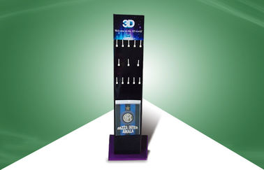 Four-face-show Cardboard Display Stand Floor Hook Display for 3D Poster Cards