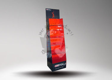 Six Racks Paper Flooring Display , Cardboard Display Stand with Clear Printing