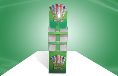 Recycled Cardboard Free Standing Display Unit With Three Shelf Promoting Snacks