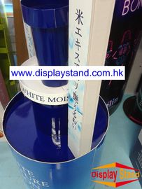 Cylinder-shaped Floor Stand for Cosmetics , 3-shelf Paper Cardboard , Cosmetic Display Stand
