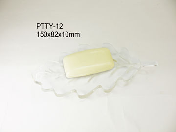 Transparent Leaf Shape Acrylic Display Stands Bar Soap Holders for Boutique Hotels
