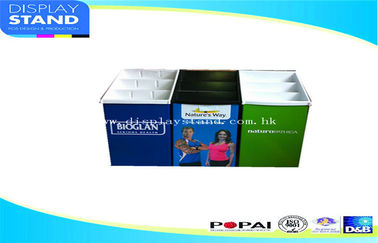 Advertising MDF Product Display Stands , Supermarket Floor Dump Bin Display Stand
