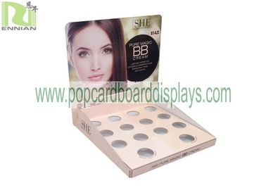 Custom Varnish Cardboard Counter Displays , Cosmetic Display Stand BB Cream CDU