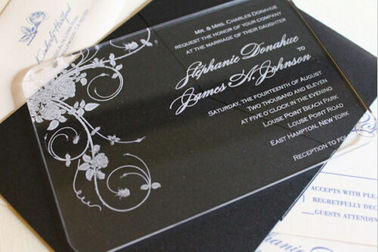 Deluxe Clear Acrylic Display Stands / Unique Wedding Invitation Cards