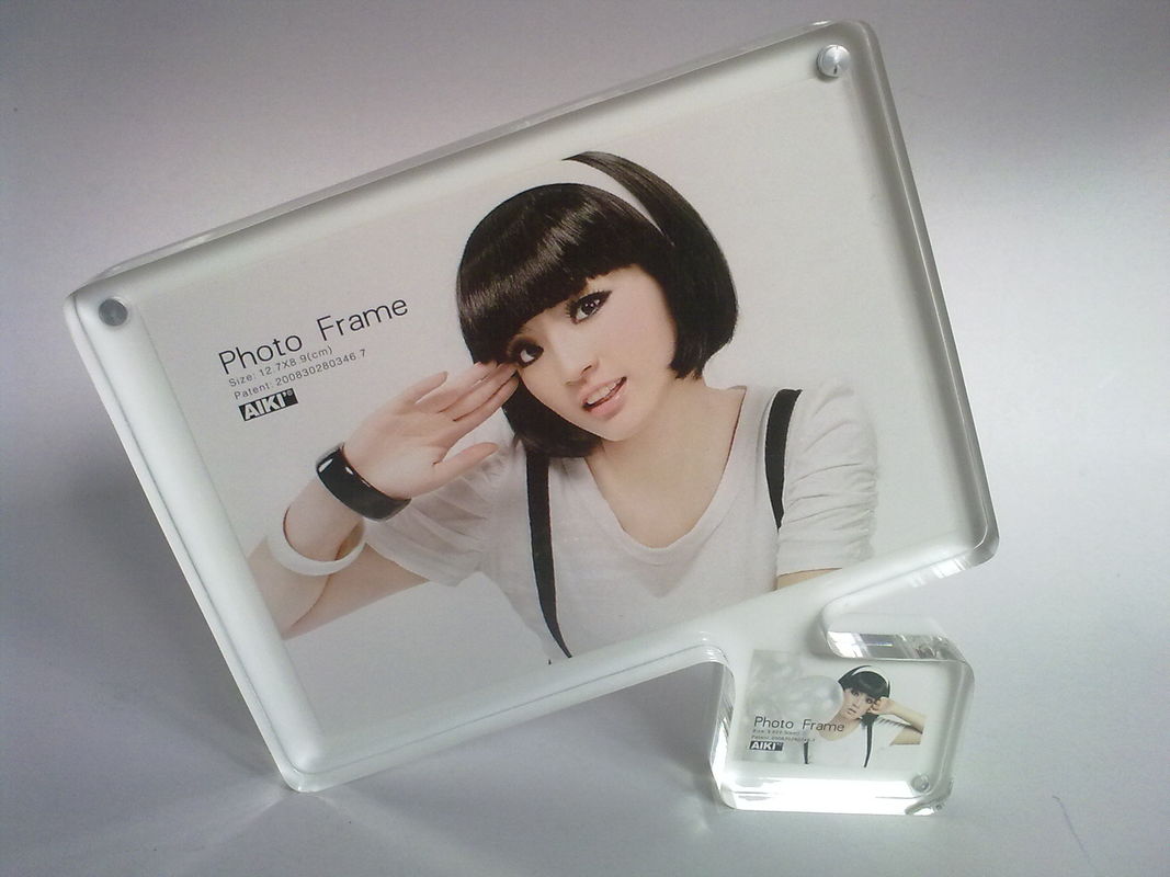 Printed Clear Acrylic Picture Frames For Display Photo , High Hardness