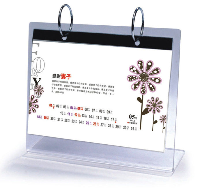 Office Clear Acrylic Calendar Holder on Table Top Custom 148mm x 210mm