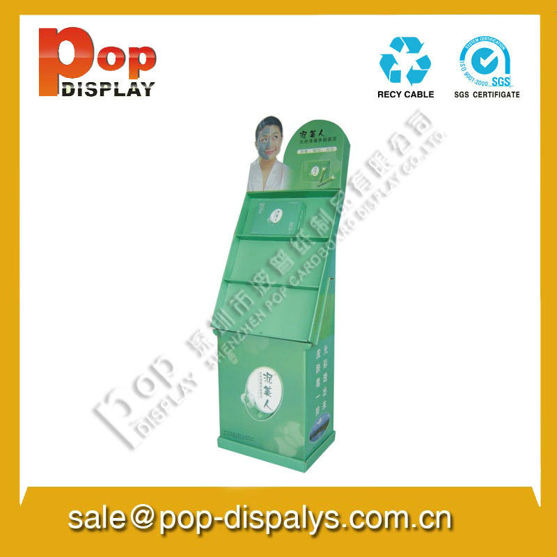 Promotional Custom Food / Cosmetic Display Stands Green For Mask