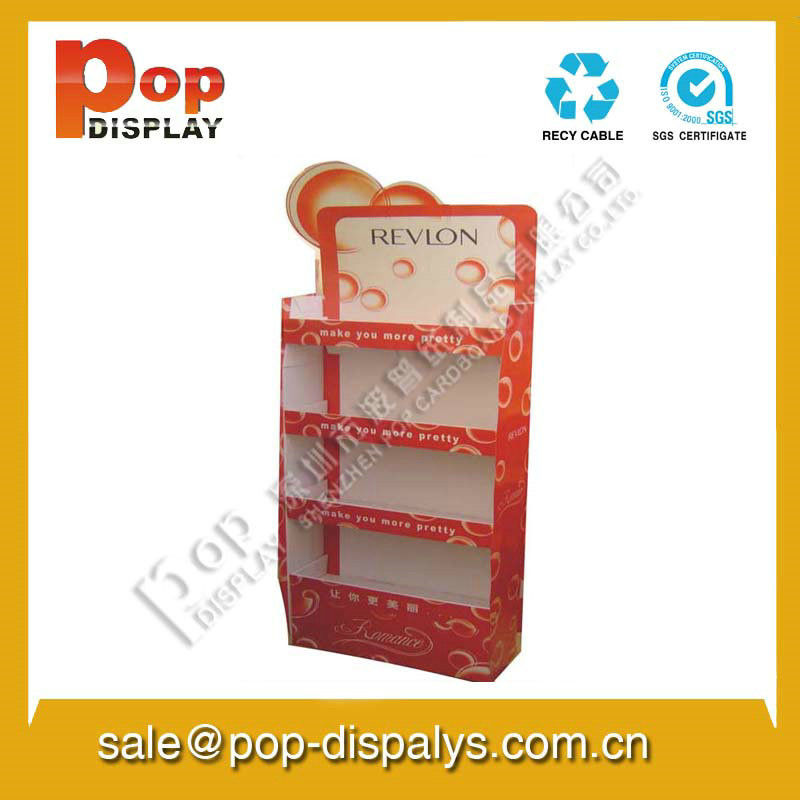 Custom Red Cosmetic Display Stands Eco-friendly For Point Of Sales
