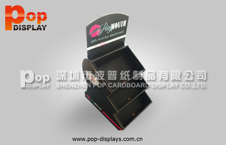 Black Soap Trapezoid Countertop Paperboard Cosmetic Display Stands In Marketing