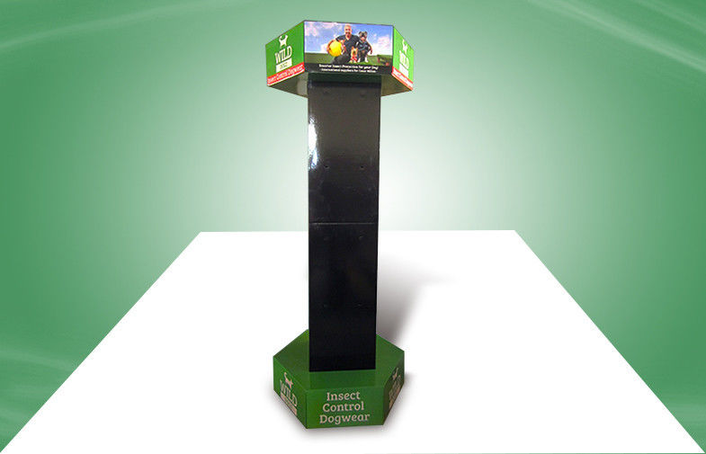 Eco-friendly Six Side Show Cardboard Floor Display Stands For Pet-wear Products