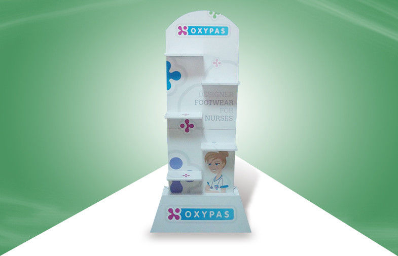 Stable Eye - catching Double-face-show POS Cardboard Display Stands For Footware Products