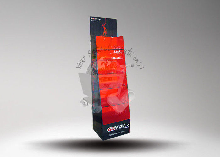 Six Racks Paper Flooring Display , Cardboard Display Stand with Clear Printing