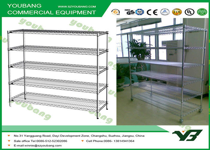 Metal  wire shelving unit shop or store display shelf with custom logo