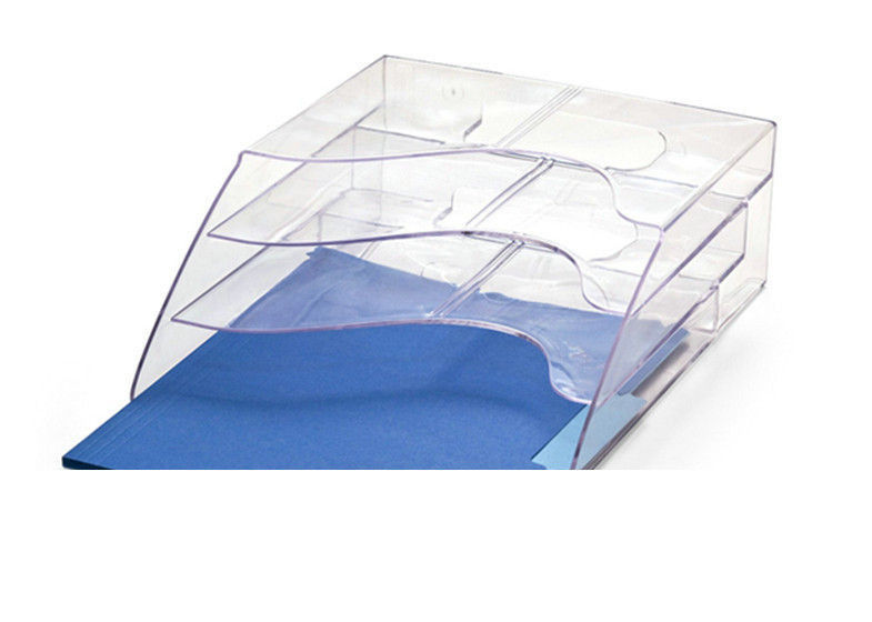 Clear Acrylic  Magazine Display Stands with Champagne Platinum For Bookshop / Library