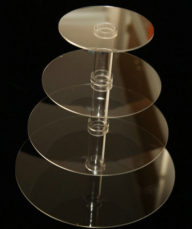 4 Tiers Simple Grocery Acrylic Display Stands For Bakeware / Cake