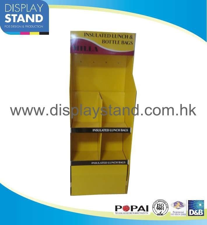 Temporary Card POP Floor Cardboard Display Stands with Tiers / Shelves
