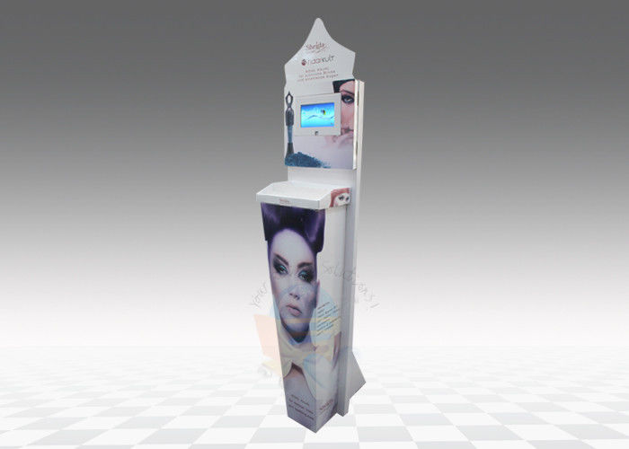 Glossy Finishing Cardboard Display Rack Corrugated With LCD Player