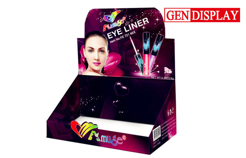 Sturdy & Durable Custom Cardboard Cosmetic Display Stands For Eyeliner